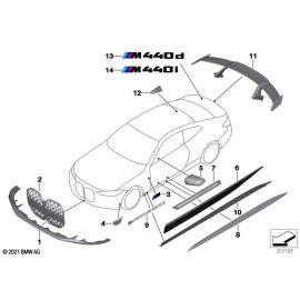 Genuine Side Sill Foil Application Frozen Black M Performance 51 14 5 A12 C04 buy in USA