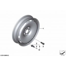 Genuine 17 Compact Spare Wheel Steel Black 3.5Bx17 ET:18 36 11 5 A06 2D8 buy in USA