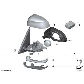 Genuine Shadow Line Left Wing Mirror Without Glass Heated 51 16 7 477 929 buy in USA