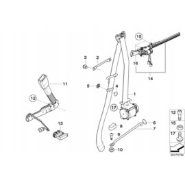 Genuine Front Lower Left Safety Seat Belt With Tensioner 72 11 7 213 563 buy in USA