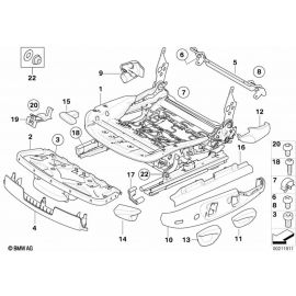 Genuine Front Right Driver Side OS Offside Seat Rail Covering 52 10 7 118 490 buy in USA