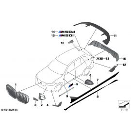 Genuine M Performance Rear Spoiler Flow Through Black MG 51 19 2 464 331 buy in USA