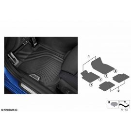 Genuine Front Right Left Floor Mats Set 2 Pieces All Weather RHD 51 47 5 A3E 485 buy in USA