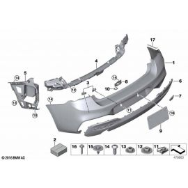 Genuine Rear Towing Hinge Cover M Primed 51 12 8 060 301 buy in USA