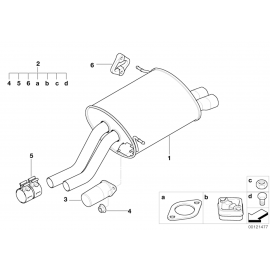 Genuine Exhaust Silencer/Muffler Mounting Parts Set/Kit 18 21 0 151 439 buy in USA