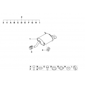 Genuine Exhaust Silencer/Muffler Mounting Parts Set/Kit 18 21 0 151 438 buy in USA