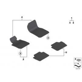 Genuine Front Rear Floor Mats Set 4 Pieces Velour Venetobeige 51 47 7 426 288 buy in USA