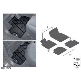 Genuine Front Car Floor Mats 2 Pieces All Weather Black RHD 51 47 5 A20 D49 buy in USA