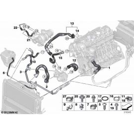 Genuine Engine Feed Radiator Top Hose 17 12 7 540 127 buy in USA