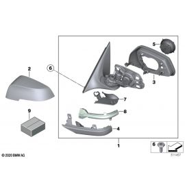 Genuine Door Wing Mirror Baseplate Cover Set Shadow Line 51 16 7 266 083 buy in USA