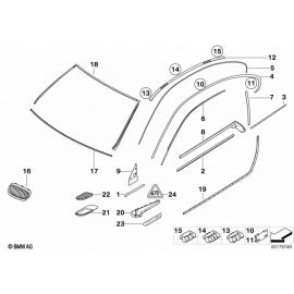 Genuine Rear Right Driver Side OS Side Window Finisher Chrome 51 37 7 162 572 buy in USA