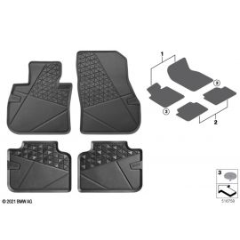 Genuine Front Right Left Floor Mats Set 2 Pieces All Weather RHD 51 47 5 A2D A76 buy in USA