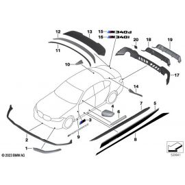 Genuine M Performance Right OS Left Tail Fins Black High Gloss 51195A56BD5 buy in USA