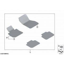 Genuine Front Rear Right Left Floor Mats Set 4 Pieces GRAU85 RHD 51 47 7 471 536 buy in USA