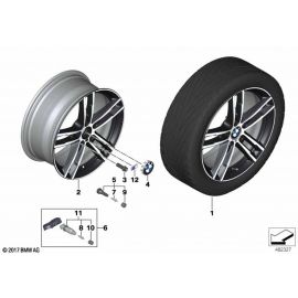 Genuine 18 Wheel Rim Disc Alloy Jet Black Sol Paint 8Jx18 ET:52 36 11 8 009 703 buy in USA