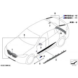 Genuine M Performance Right Side Skirt Sill Attachment Carbon 51 19 2 469 972 buy in USA