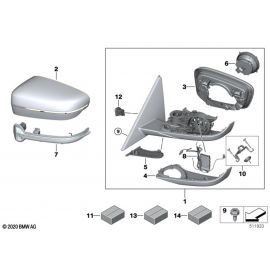 Genuine Right Driver Side OS Door Wing Mirror Cap Cover Carbon 51 16 8 077 364 buy in USA