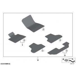 Genuine Front Rear Right Left Floor Mats Set 5 Pieces Anthracite 51 47 5 A40 B11 buy in USA