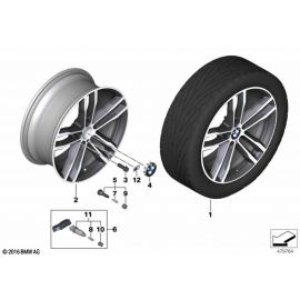 Genuine 19 Wheel Rim Disc Alloy Jet Black Sol Paint 8.5J ET:47 36 11 8 097 245 buy in USA