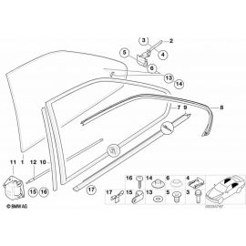 Genuine Rear Right Door Window Covering Seal Replacement 51 36 8 119 964 buy in USA