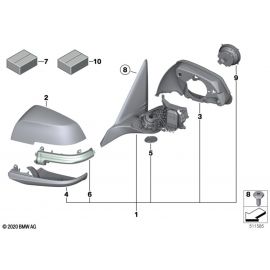 Genuine Right Driver Side OS Outside Door Wing Mirror Heated 51 16 7 242 704 buy in USA