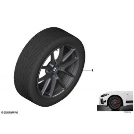 Genuine 19 TPM Wheel Tyre Set Summer Gunmetal Grey R19 Y Spoke 36 11 5 A4F FD9 buy in USA