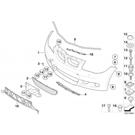 Genuine M Sport Front Bumper Cover Tow Eye Flap Primed 51 11 7 837 429 buy in USA