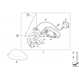 Genuine Door Wing Mirror Heated No Lens Left N/S Passenger Side 51 16 7 268 279 buy in USA