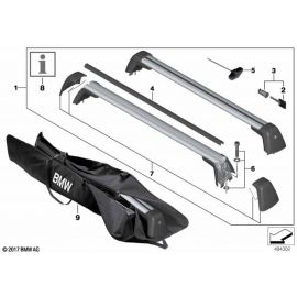 Genuine Roof Rack Lugagge Storage Replacement Fits G60 82715A4E764 buy in USA