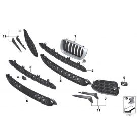 Genuine Front Right Grille X Line 51 13 7 367 422 buy in USA