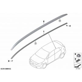 Genuine Left Roof Rails Silver Burnished 51 13 7 322 399 buy in USA