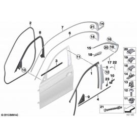 Genuine Front Left NS Interior Door Window Frame Sealing 51 33 7 259 381 buy in USA