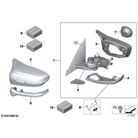 Genuine Right Driver Side OS Lower Wing Mirror Housing Section 51 16 7 418 820 buy in USA