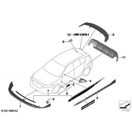 Genuine M Performance Front Splitter Attachment Black High Gloss 51 19 2 462 318 buy in USA