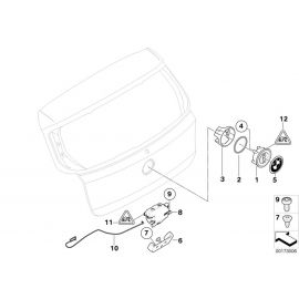 Genuine Trunk Lid Closing System Emblem Button 51 24 7 207 933 buy in USA