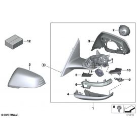 Genuine Left Passenger Side NS Mirror Auxiliary Turn Indicator 51 16 9 879 127 buy in USA