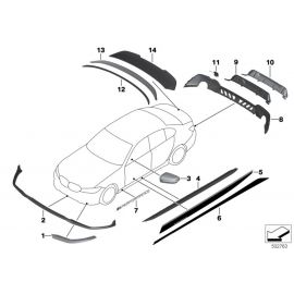 Genuine M Performance Front Right Splitter Attachment Carbon Pro 51 19 2 455 836 buy in USA