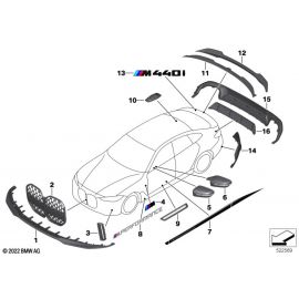 Genuine Right Left Foil Application Frozen Black M Performance 51 14 5 A30 BB6 buy in USA