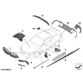 Genuine M Performance Front Ornamental Grille Carbon Fits F91 51712462821 buy in USA