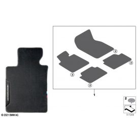 Genuine Front Rear Floor Mats Set 4 Pieces RHD M Performance 51 47 5 A43 3D2 buy in USA