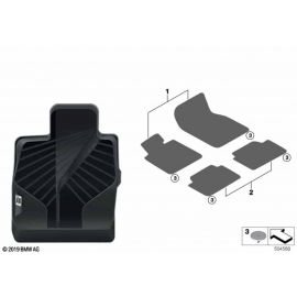 Genuine Rear Right Left Floor Mats 2 Pieces All Weather Black 51 47 2 458 863 buy in USA