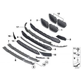 Genuine Front Right Grille Kidney 51 11 2 993 306 buy in USA