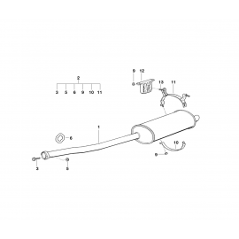 Genuine Exhaust Silencer/Muffler Mounting Parts Set 18 21 0 145 767 buy in USA