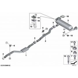 Genuine Right Driver Side OS Exhaust Tail Pipe Trim Black Chrome 18 30 8 631 961 buy in USA