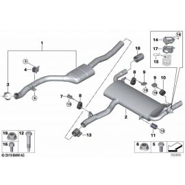 Genuine Rear Right Driver Side OS Exhaust Silencer Bracket 18 30 8 593 696 buy in USA