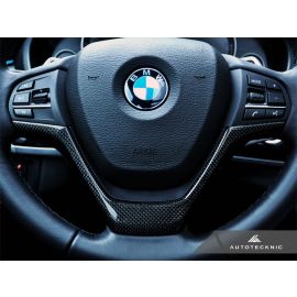 AutoTecknic Carbon Fiber Steering Wheel Trim - F25 X3 | F26 X4 | F15 X5 | F16 X6 buy in USA