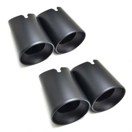 ✯✯✯✯✯ Design 3.75' (98mm) Angle Cut Slip On Exhaust Tips High-Temp Coated Matte Black for BMW M3 F80 M4 F82 M2 Competition F87 S55 buy in USA