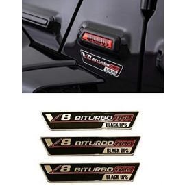 W463 W463A W464 Mercedes G class G Wagon Brabus 800 Black Ops Style 3 pcs Emblems Set Fender Badges Tail Badge Logo Sticker Decals buy in USA