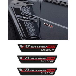 W463 W463A W464 Mercedes G class G Wagon Brabus 800 SHADOW Style 3 pcs Emblems Set Fender Badges Tail Badge Logo Sticker Decals buy in USA