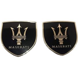 Maserati Style Floor Mat Metal Emblem Set 2 pcs - Logo Badge for Maserati Quattroporte Ghibli Levante GranTurismo GranCabrio Alfieri buy in USA